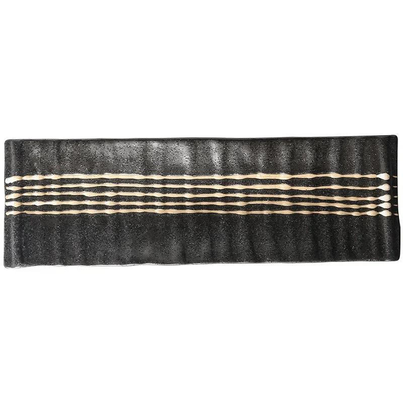 Japanese Sushi Sashimi Rectangular Plate Western Dessert Snack Dishes Commercial Creative Long Plates Cross-border Ceramic Dish