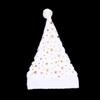New Christmas Hat Hot Stamping Star Snowflake Plush Hat   Christmas White Faux Rabbit Fur Plush Party Decoration Accessories