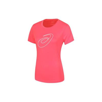 Round Neck Pullover Printed Logo Short Sleeve T-Shirt Women Tops Fluorescent-Pink 2012C841-700