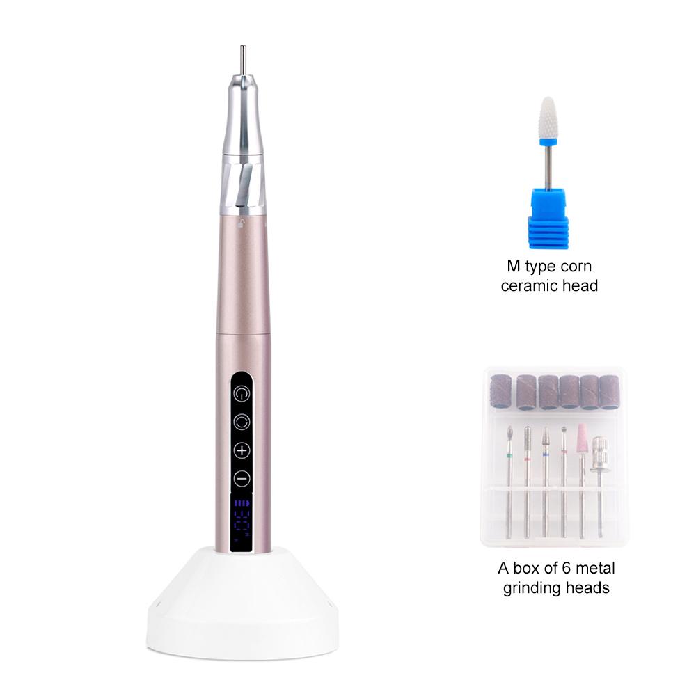 85W Motor Bürstenloser Nagelfräser Leichte Stiftform Nagelbohren 35K Wiederaufladbar E-File 35000 U/min Tragbare Ladestation