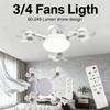 Creative Drone Style LED Ceiling Fan E27 2-in-1 Remote Control Modern Minimalist Lamp Bulb Included for Bedroom Dorm