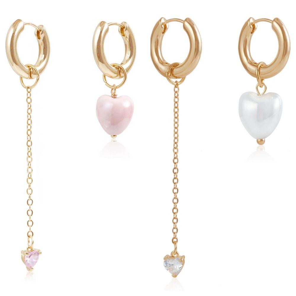 

для женщин асимметричные украшения серьги-гвоздики в форме сердца новые серьги-подвески с кисточками