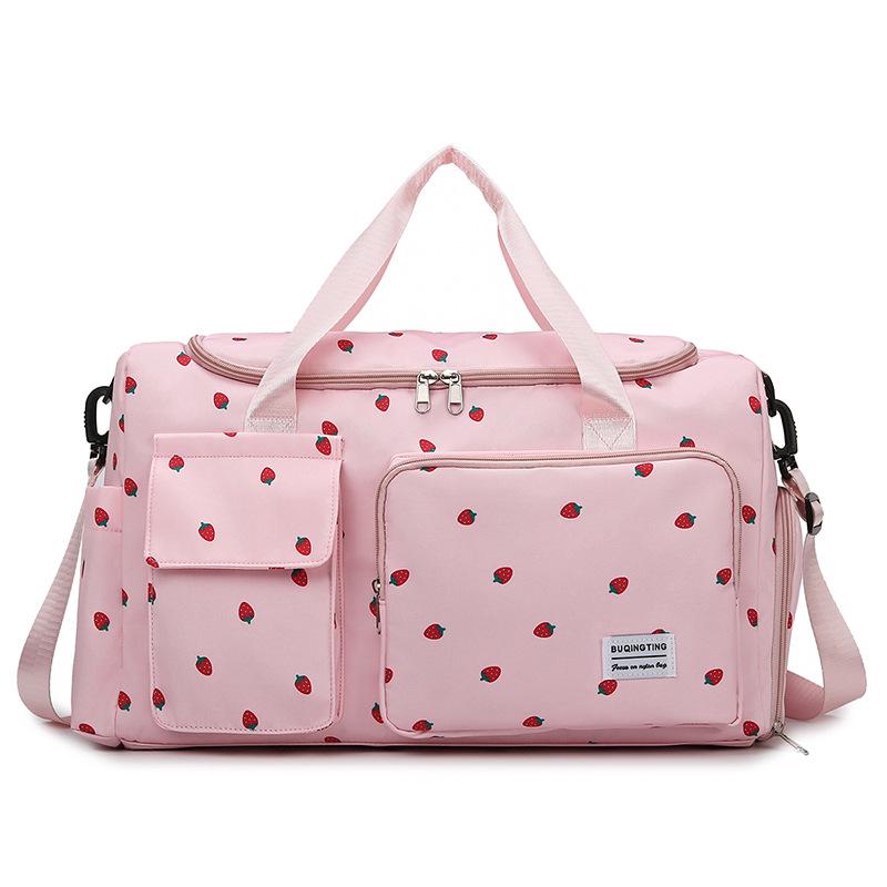 Strawberry Women's Yoga & Travel Bag - Wet/Dry Separation, Single Shoulder Handheld Storage