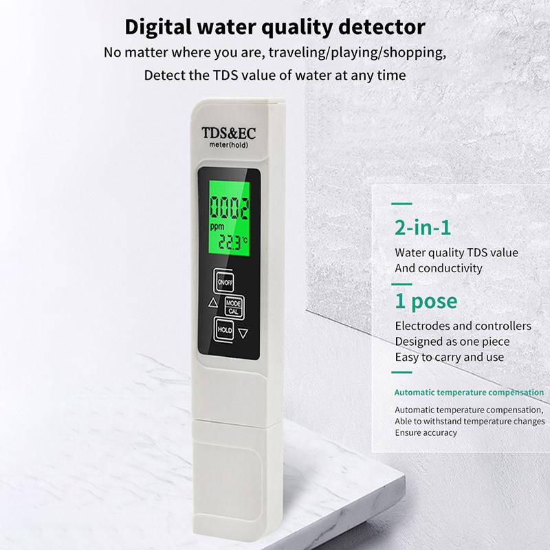 Professional 3 In 1 Tester Water Meter Tds Ec Temperature Meter Digital Lcd Water Testing Pen Purity Filter Water Quality