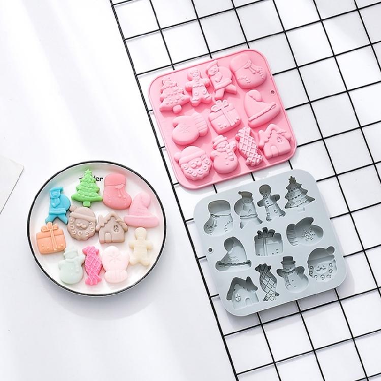 Christmas Themed Baking Mold Cake Silicone Mold for DIY Crafting Candy Fondant Molds Cupcake Chocolate Toppers Decor