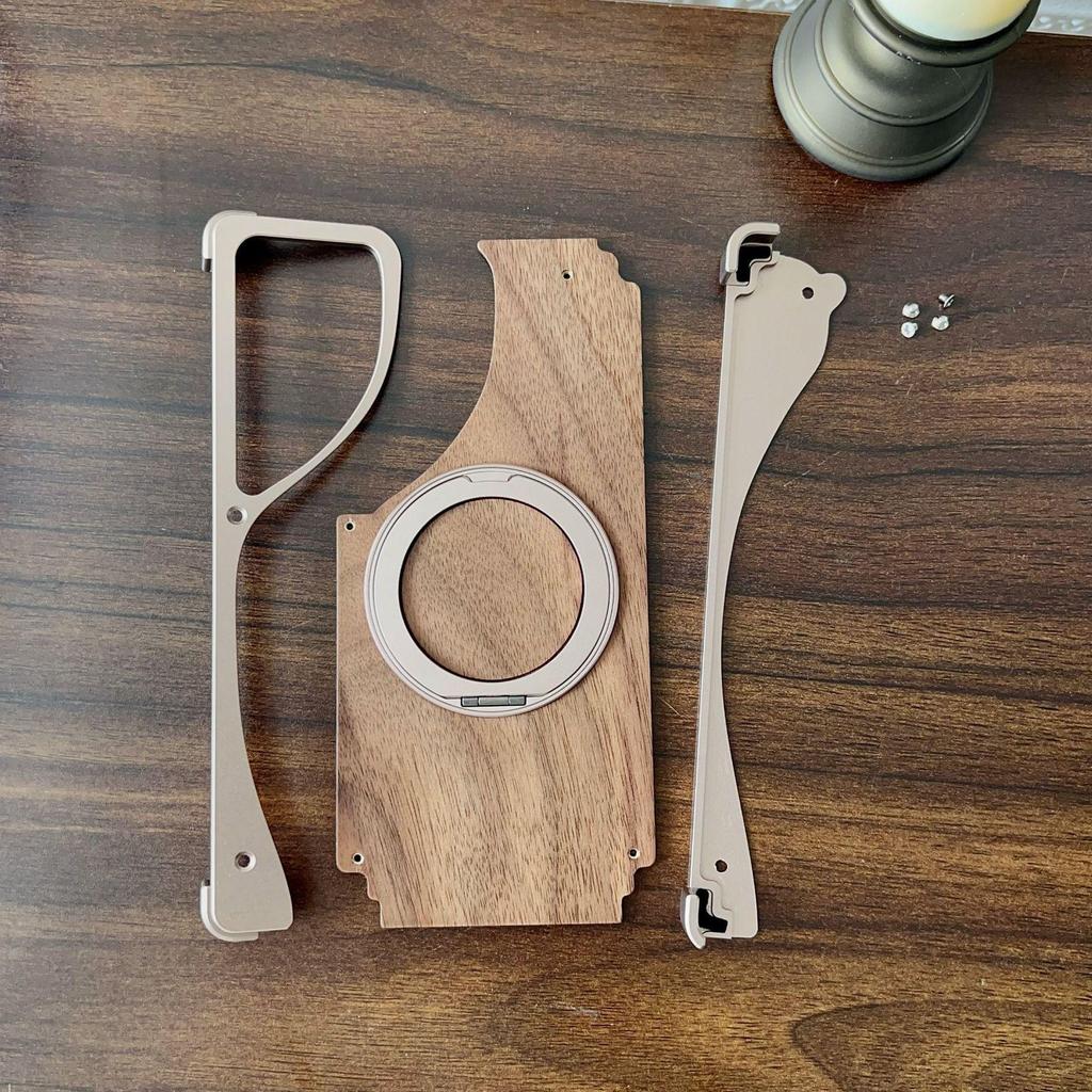 Samsung S25 Ultra Walnut Wood Magnetic Stand Case