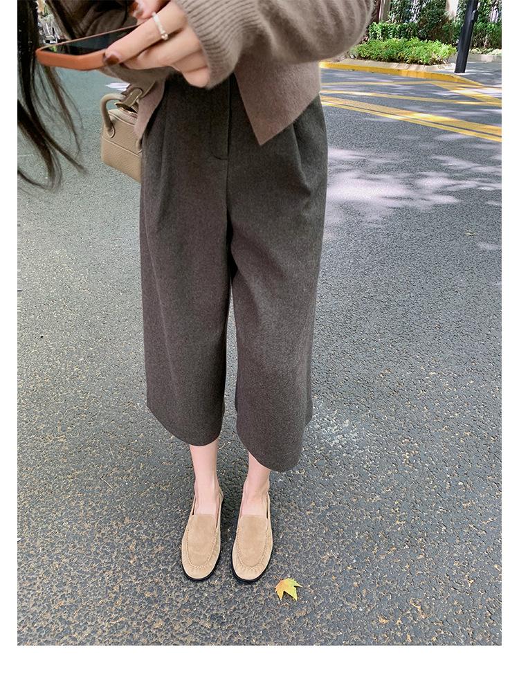 

Grape mother studiolee is very easy to wear~ French round pointed sheep Flat bottom one pedal lazy loafer single shoes women 40