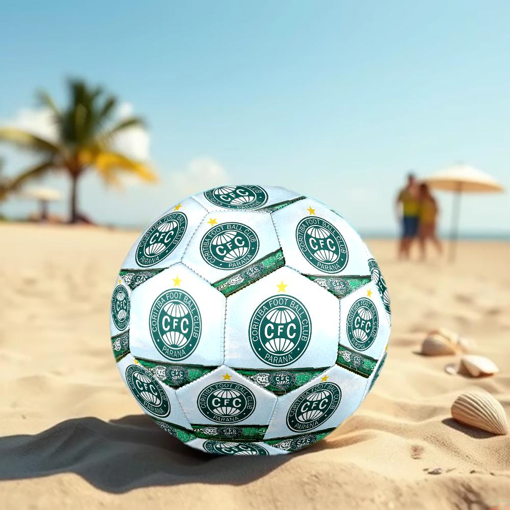 Coritiba FC Soccer Ball, colorful, suitable for all ages, machine-stitched, PVC material, competition grade, durable and high bounce