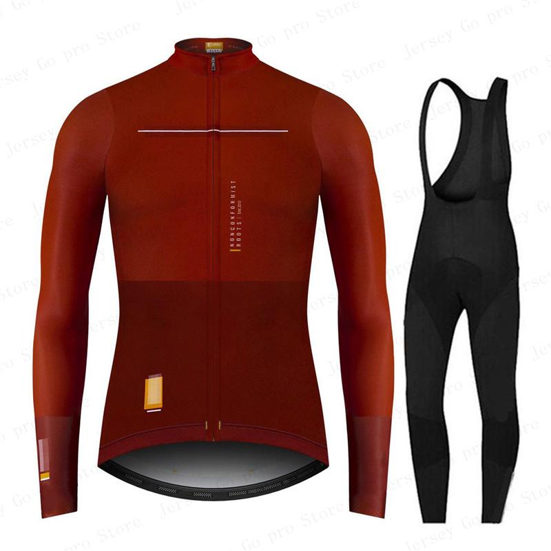 2026 Spring/Autumn Triathlon Men Long Sleeve Cycling Clothing Breathable Anti-UV Bicycle Jersey Set Wear Bib Pants Ropa Ciclismo