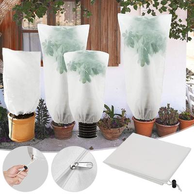 Plant Covers Drawstring Tree Cover Freeze Protection Non-Woven Tree Jacket Frost Blanket For Outdoor Plants Garden Supplies Set