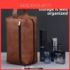 Mens Travel Toiletry Bag Waterproof Pu Multicompartment Organizer For Daily Use