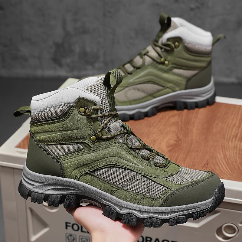 2025 Men's Versatile High-Top Hiking Shoes for Autumn/Winter - Wear-Resistant for Outdoor Hiking, Travel, Climbing, and Casual Sports