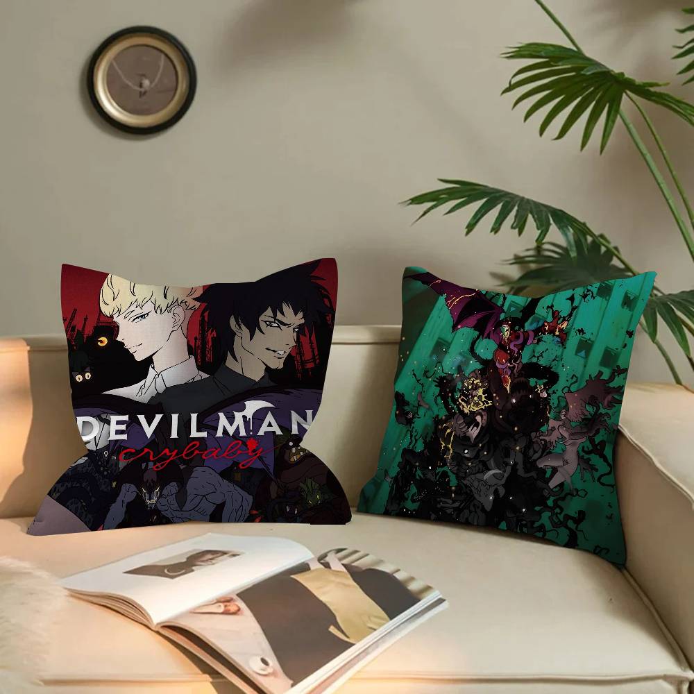 Devilman Cartoon Crybaby Office Cushion Pillowcase Car Cushion Cover45X45CM Lumbar Pillowcase Sofa Pillowcover