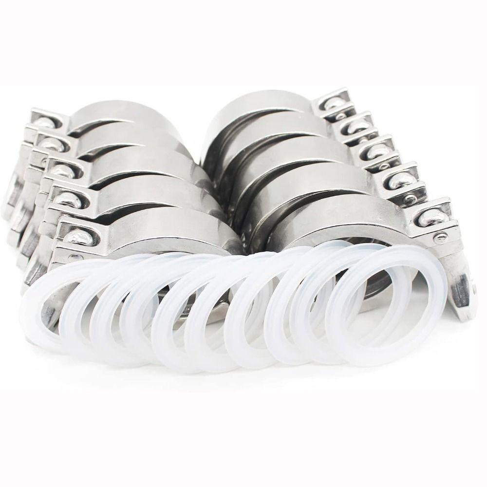 SS304 Roestvrij Staal Tri Clamp Met Siliconen Pakkingen Pijpklem Nieuwe Sanitaire Fitting