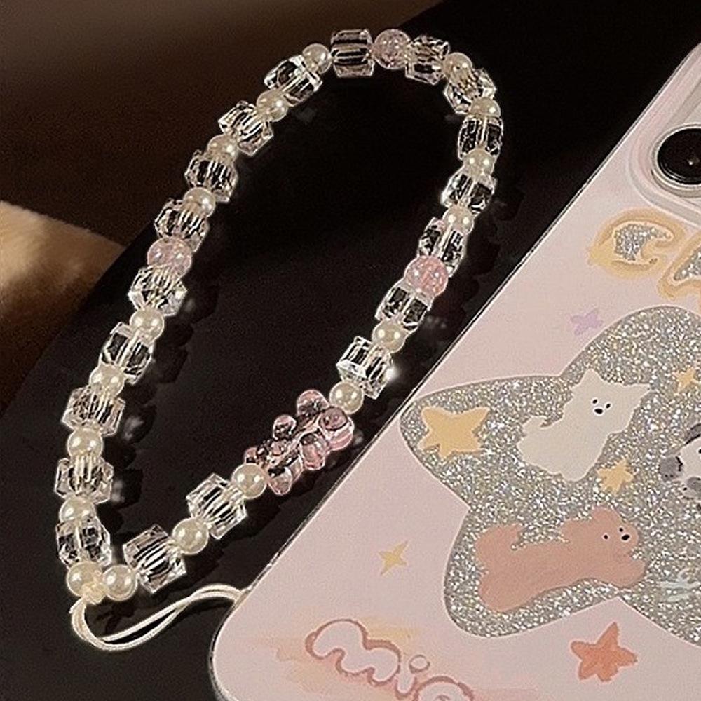 Funda de Teléfono Móvil con Cadena y Lanyard para Apple/Para Huawei Correa de Muñeca Portátil Colgante Personalizado Estilo Ins Dulce y Genial