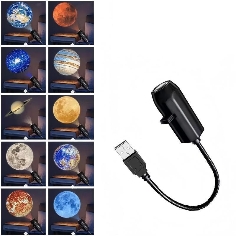 Luminous Planet Wall Projection Ornament Starry Sky Galaxy Romantic Kid Bedroom Home Decoration Creative Ceiling Moon Background