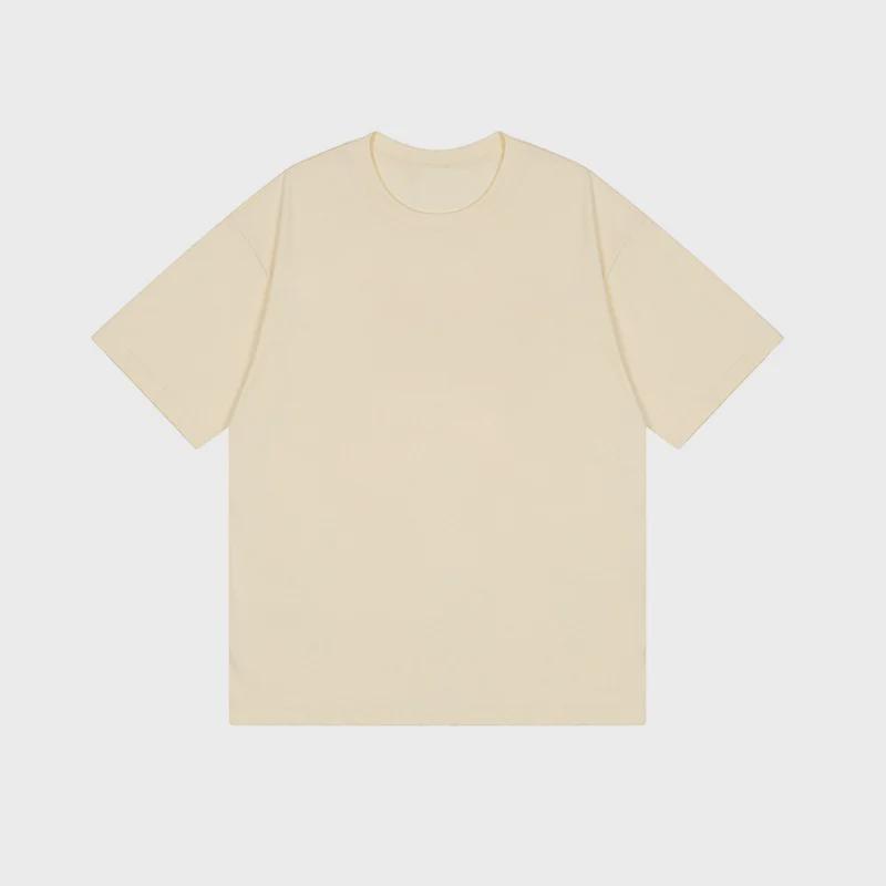 Unisex 220g Pure Cotton Pullover T-Shirt - Round Neck, Short-Sleeve, Versatile Loose Fit for Summer 2025.