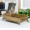 Large Fruit Dish Antique Tea Tray Brass Jewelry Display Plate with Handle Cosmetic Holder