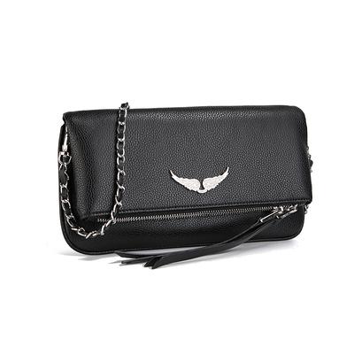 French Classic Women's ZV Bag Fashion Design Casual Crossbody Bag Diamond Wings Envelope Chain Shoulder Bag