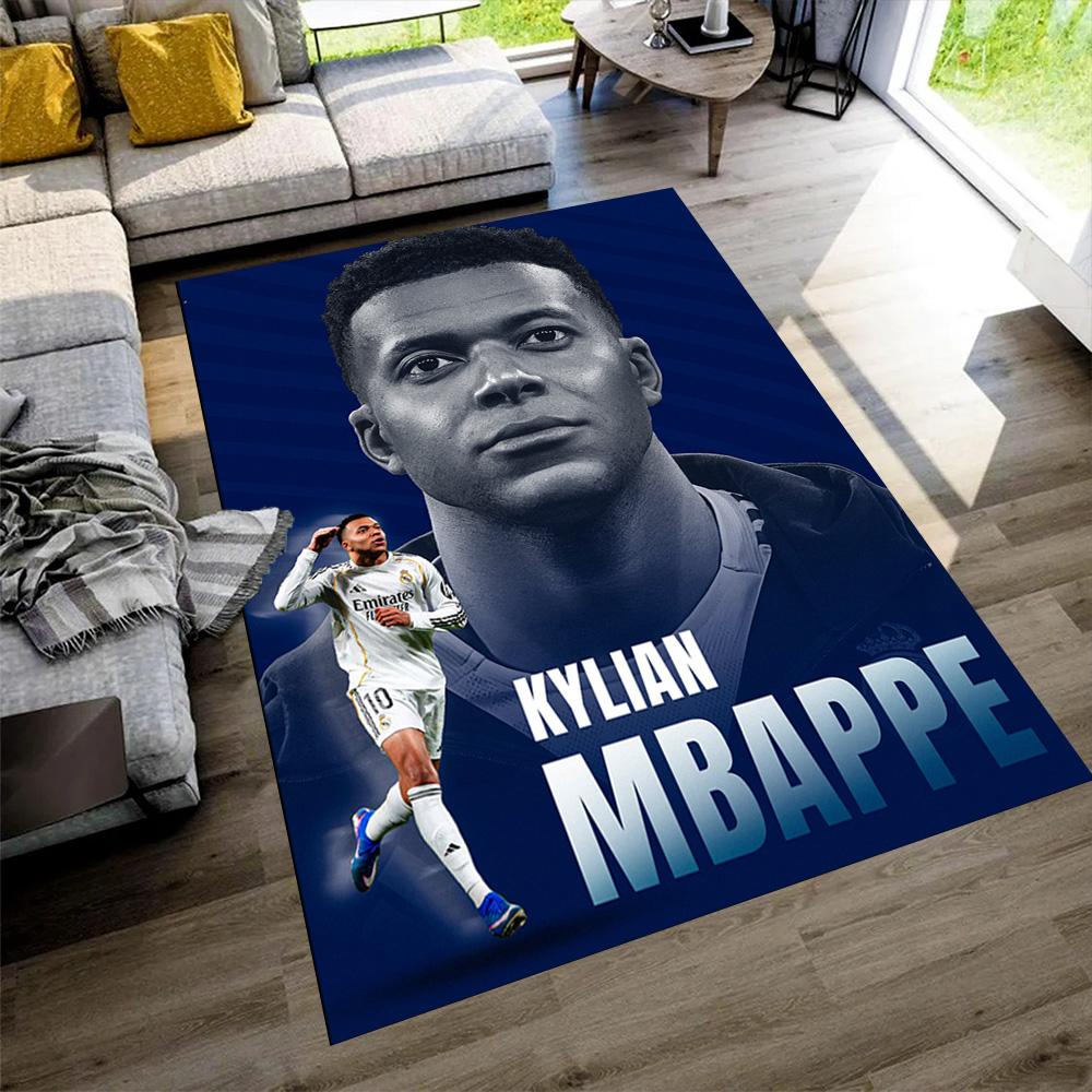 Star Player Kylian Mbappé Floor Mat Suitable for Playrooms Foyer Kitchen Living Rooms Antislip Carpet Anime Office Decor Wedding Party Gift