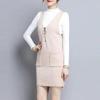 Women's Knitted Vest Mid-length V-neck Sleeveless Knit Dress Sleeveless Sweater Waistcoat