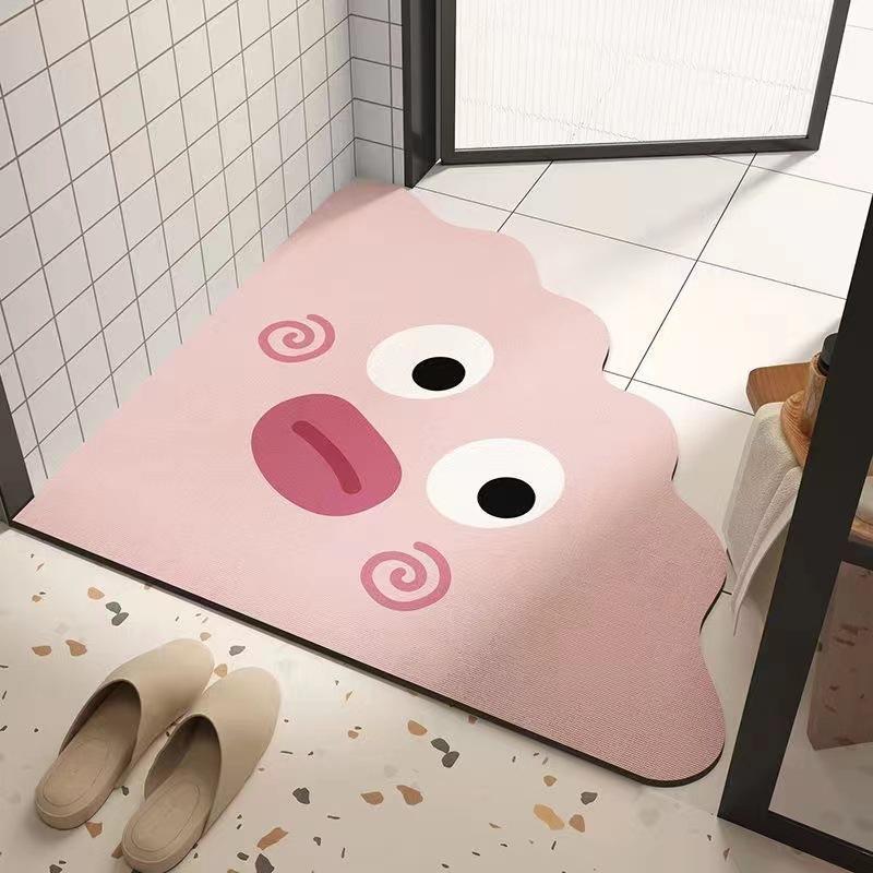 Fan-shaped Bathroom Floor Mat Absorbent Non-slip Door Quick Dry Soft Diatom Mud Bathroom Special Anti-fall Mat