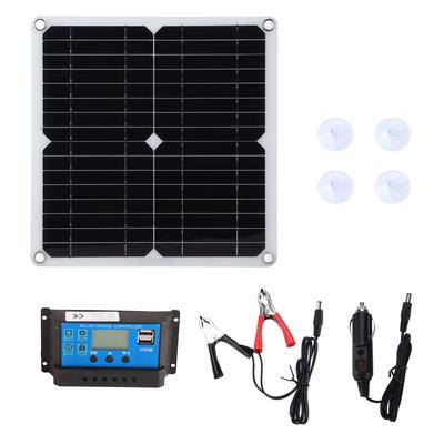 Kit Pannello Solare 15W Uscita Doppia USB DC Controller 100A Celle Solari per Batteria Auto BarcaController