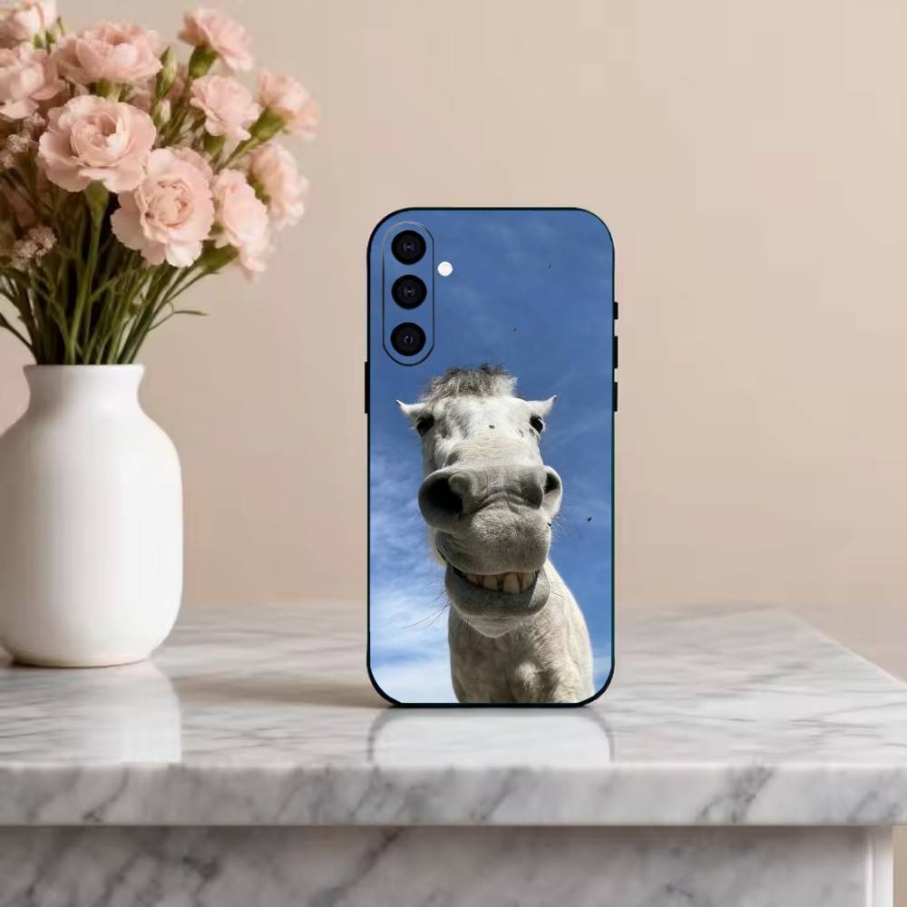 F-Funny H-Horse Phone Case For Samsung Galaxy A73,A72,A71,A70,A53,A52,A51,Others Soft Black Cover