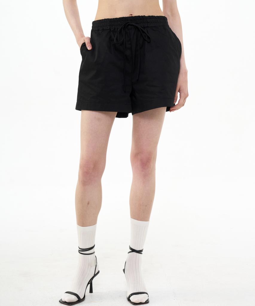 Bikwaieos Banded Cotton Shorts_Black