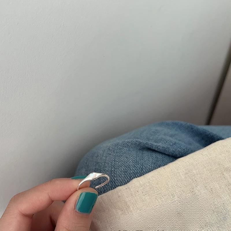 Niche Design Blue Stone Open Ring Simplicity Hundred with A Sense of Senior Sense of Light Luxury Openings Stacking Index Finger Ring Everyday Ring