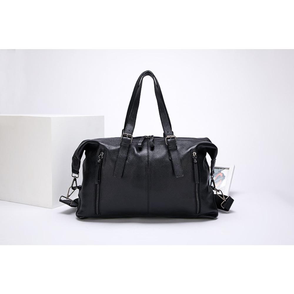 Cross-border new large-capacity travel bag, genuine leather fashion soft leather casual shoulder handbag, cowhide BD bag
