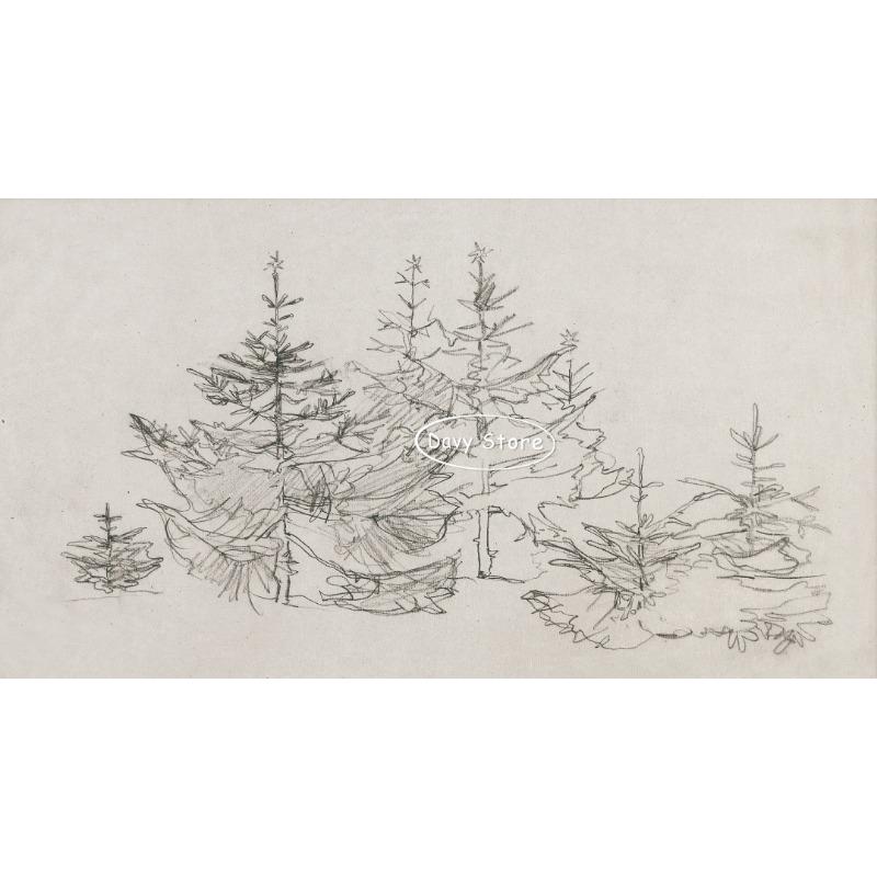 Vintage Vánoční strom Zimní sněhová krajina Plakáty Tisky Malba na plátně Sváteční Vánoční Nástěnné umění Obrázek do pokoje Domácí dekorace