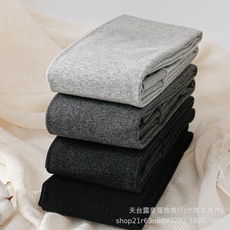 Women's Black-Gray Thick Warm Leggings: Slimming Smoke Gray Pantyhose & Off-White Stockings for Spring, Autumn, Winter