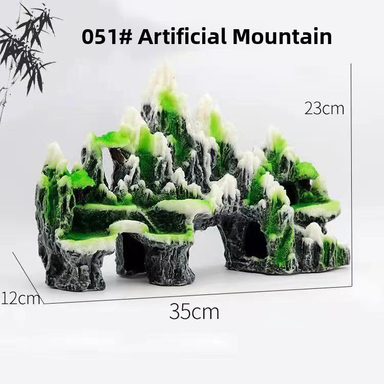 Aquarium Decorative Scenery Rocks Fish Tank Turtle Shrimp Hideout Artificial Mountain Pet Fish Tank Decoration Accessories