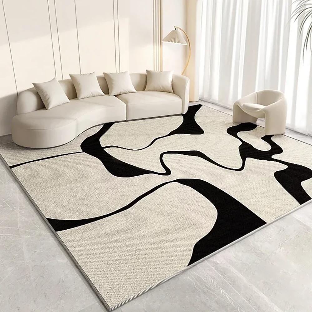 

VIKAMA Modern Simple Flannel Carpet Living Room Mat Window Sofa Cushion Bedroom Bedside Rug Non-slip Washable Rug Home Decor 80x120cm 32x47inch