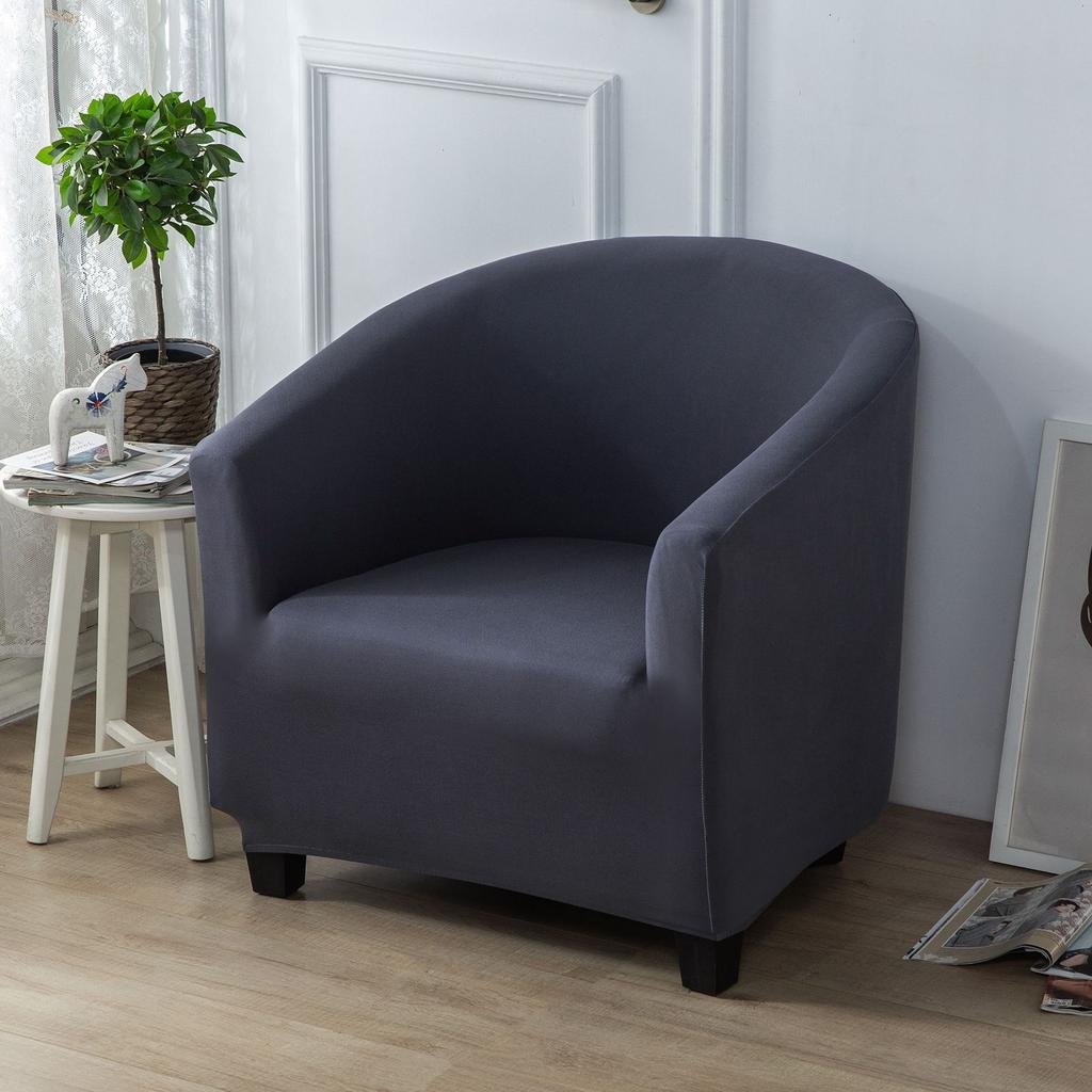 Solid Color Thickened Silver Fox Velvet Sofa Cover Milk Silk Semi-circular Arc Sofa Chair Cover Internet Cafe Single Sofa Cover