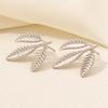 Elegant Plant Rose Flower Leaf Ear Studs For Women Men Accessories Real Gold Plated Stainless Steel Earrings Kpop Fashion Aretes