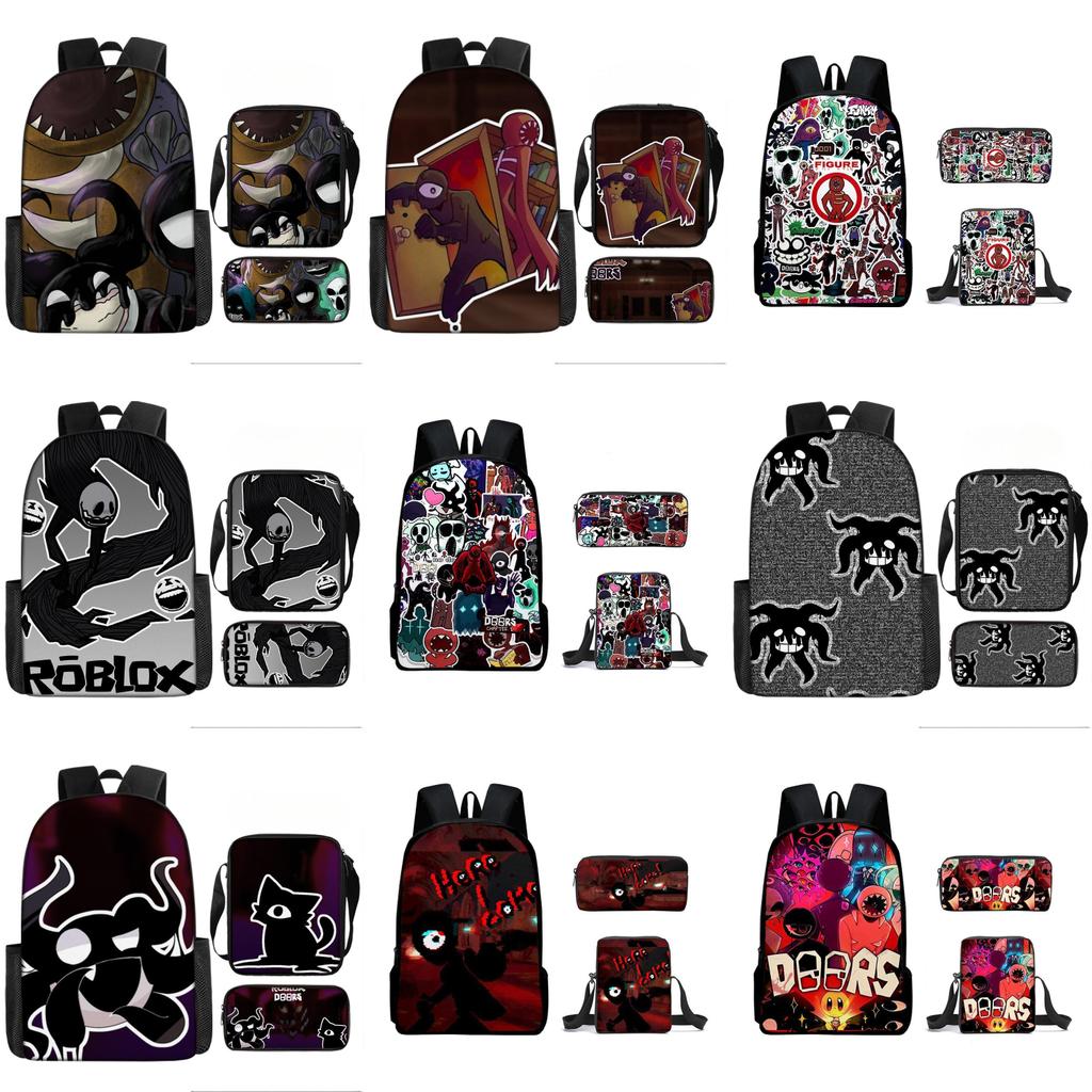 Roblox Doors Kids School Backpack With Breathable Oxford Material For Elementary Students