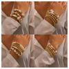 Elegant Pearl Shell Woman Bracelet Set With Geometric Design For Office Gift