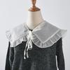 Women Lace Detachable Collar Shawl Bowknots Neckwear Fake Collar Shoulder Wraps Female False Collars Small Cape