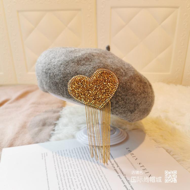 Herbst- und Winterliebe Fransenmütze Thermomütze Kinder Retro Wollmalermütze Vielseitige Baskenmütze