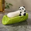 Ceramic Bamboo Soap Box Cute Panda Drain Soap Box Bathroom Decoration Kitchen Drain Rack Bathroom Accessories Cartoon Soap Box