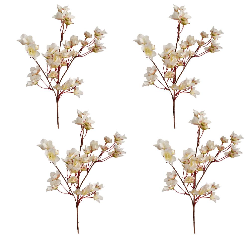 

Holiday Decor Artificial Peach Branches Beautiful Home Flower Decor Peach Branches Flexible Arrangement Iron Wire Inside белый