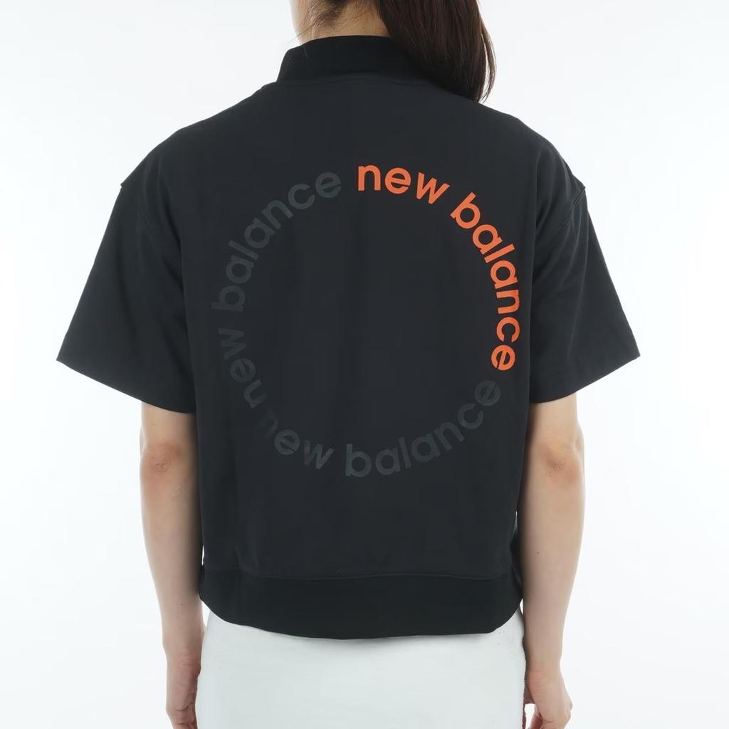 Golf Short Sleeve Mock Neck Sweatshirt for 0 [New Balance] Women's (Stretchy/Suitable Setup) / 012-5164501 010_Black [S]