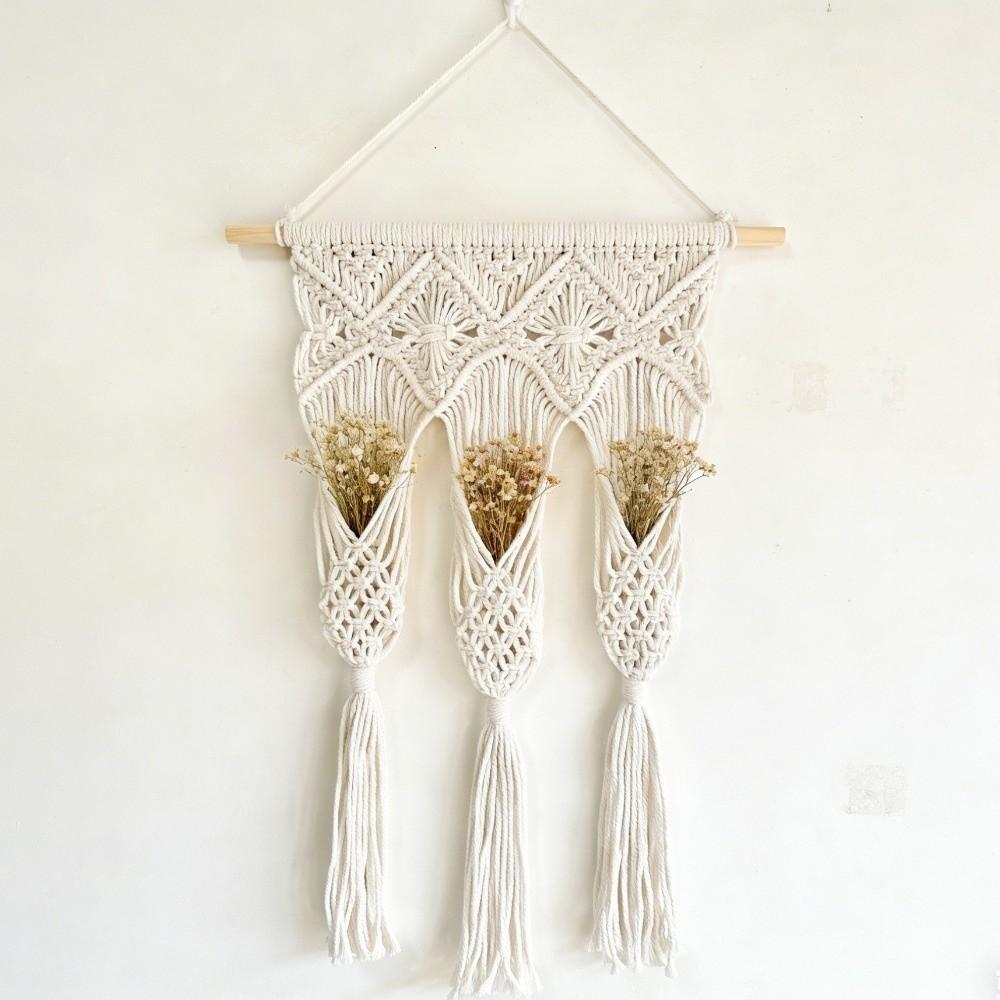 Nordic Style Handwoven Tapestry Boho Woven Tapestry Living Room Bedroom Decor Woven Basket