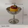 Retro Stemmed Dessert Cup Stainless Steel Dessert Plate Cake Tray Ice Cream Pudding and Milk Jelly Bowl Tall Cup Cute Plates