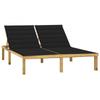 Day and Night - Day and Night Double Lounger and Black Cushions Impregnated Pine Wood