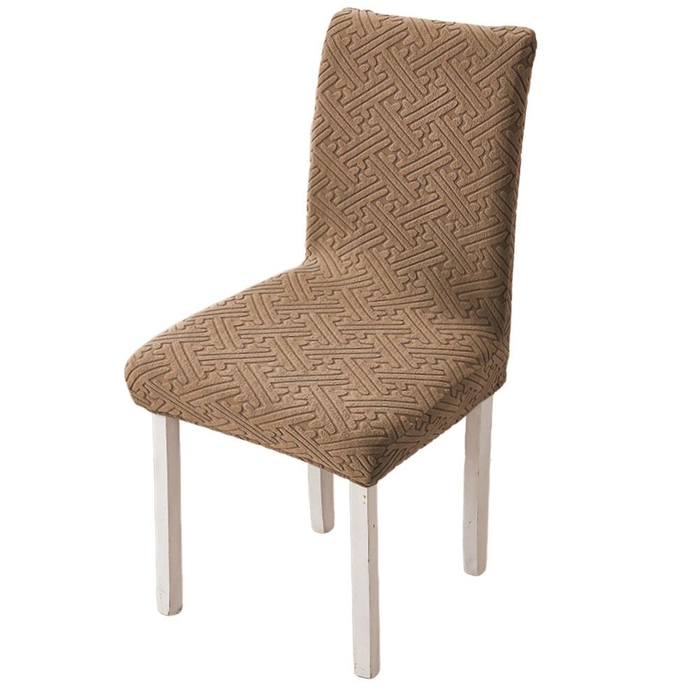 High-elastic Dining Chair Cover Jacquard Backrest Protector Stool Slipcover  for Home Decoration