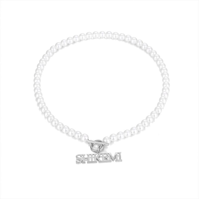 Elegant Baroque Choker Necklace Stainless Steel Custom Name Initial Personalised Pendant Necklaces