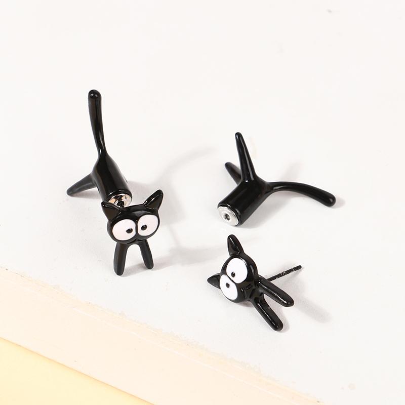 1 Paar Lustige Schwarze Katze Persönlichkeit Ohrring Für Frauen Niedliche Kätzchen Tier Ohrringe